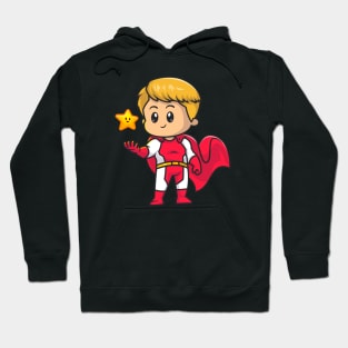 Cute SuperHero With Cute Star Cartoon Hoodie